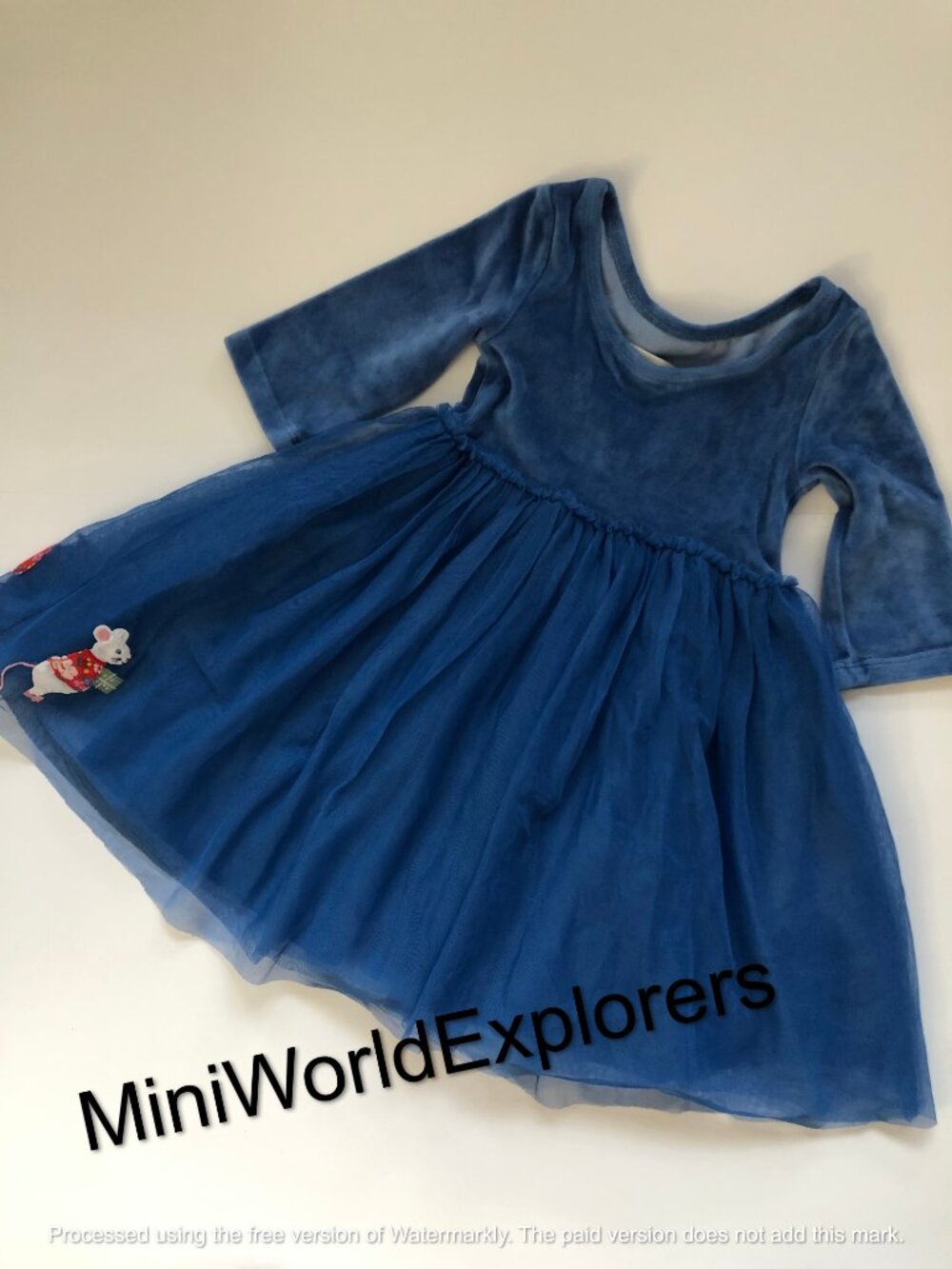 NWOT Mini Boden Velvet Tulle Appliqué Dress - Picture 5 of 6